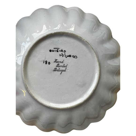 Hand-Painted Outeiro Rooster Decorative Plate 180 Portugal Ceramic 6" Scalloped - Picture 5 of 6